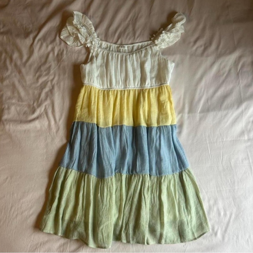 Colorblock Tiered Mini Dress - Size Medium
